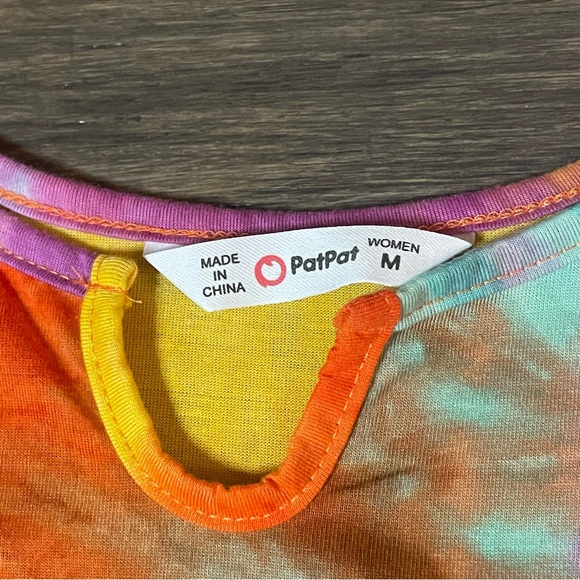 PatPat Rave Party Summer Tie Dye Bright Colorful Dress Size Medium Women’s - Picture 9 of 12